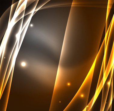 Enerji hatları, karanlıkta parlayan dalgalar vektör arka plan