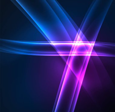 Enerji hatları, karanlıkta parlayan dalgalar vektör arka plan