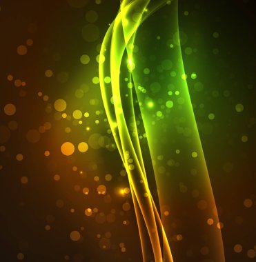 Enerji hatları, karanlıkta parlayan dalgalar vektör arka plan