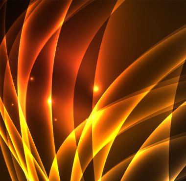 Enerji hatları, karanlıkta parlayan dalgalar vektör arka plan