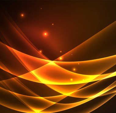 Enerji hatları, karanlıkta parlayan dalgalar vektör arka plan