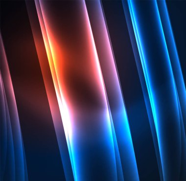 Enerji hatları, karanlıkta parlayan dalgalar vektör arka plan