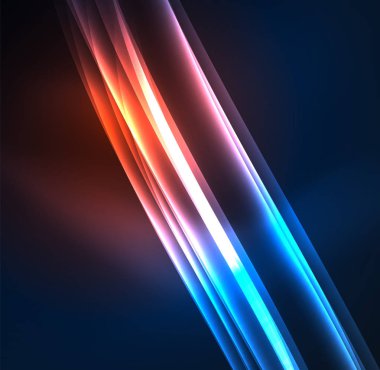 Enerji hatları, karanlıkta parlayan dalgalar vektör arka plan