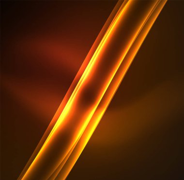 Enerji hatları, karanlıkta parlayan dalgalar vektör arka plan