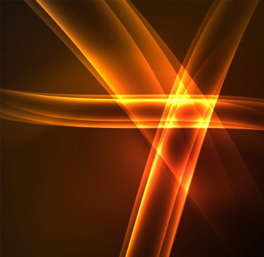 Enerji hatları, karanlıkta parlayan dalgalar vektör arka plan