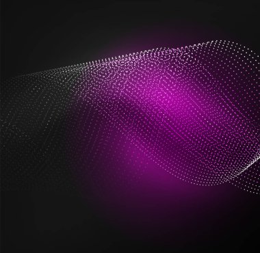 parlayan parçacıkların 3D ışıklı dalga