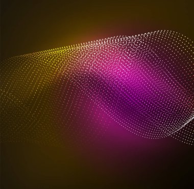 parlayan parçacıkların 3D ışıklı dalga