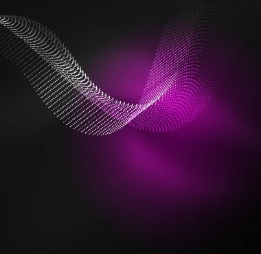 parlayan parçacıkların 3D ışıklı dalga