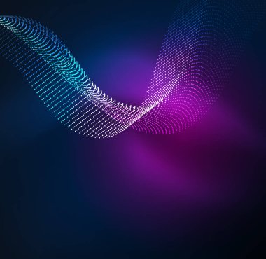 parlayan parçacıkların 3D ışıklı dalga