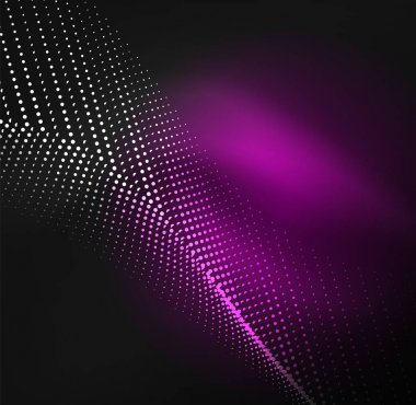 parlayan parçacıkların 3D ışıklı dalga