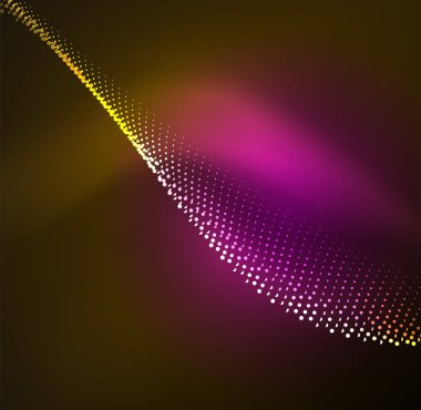 parlayan parçacıkların 3D ışıklı dalga