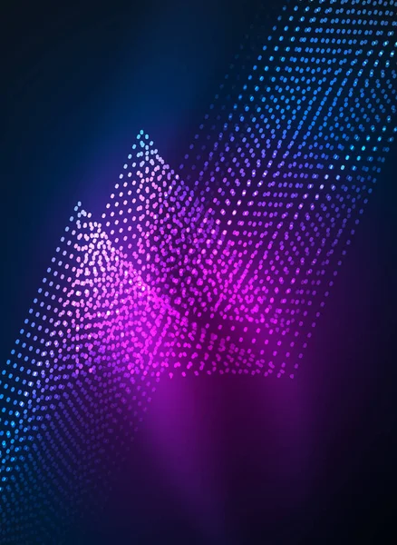 Parçacıklar koyu renk arka plan üzerinde oluşturulan parlayan dalga