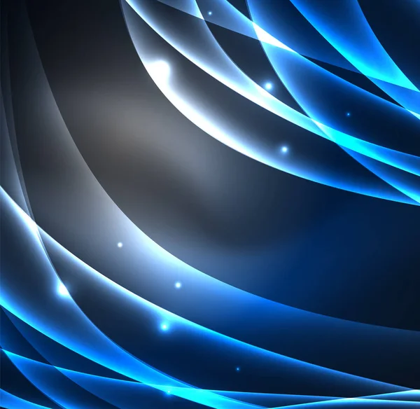 Enerji hatları, karanlıkta parlayan dalgalar vektör arka plan