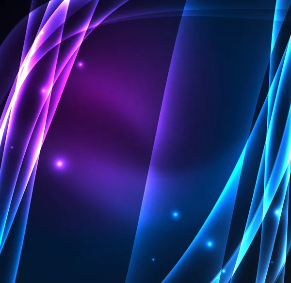 Enerji hatları, karanlıkta parlayan dalgalar vektör arka plan