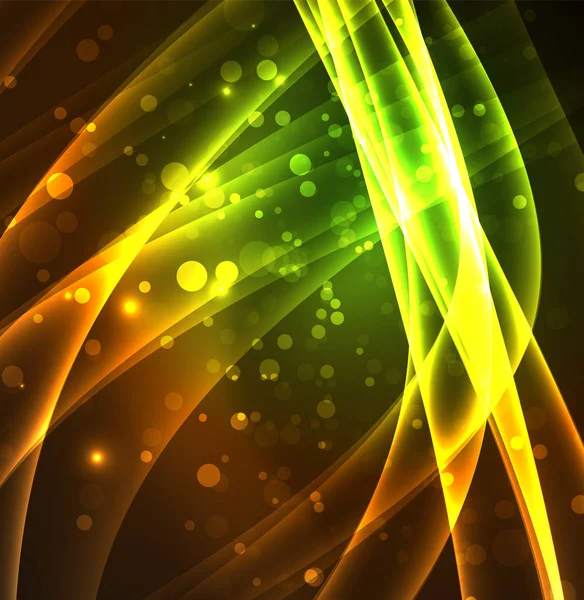 Enerji hatları, karanlıkta parlayan dalgalar vektör arka plan