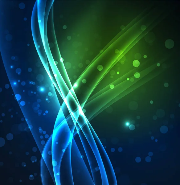 Enerji hatları, karanlıkta parlayan dalgalar vektör arka plan