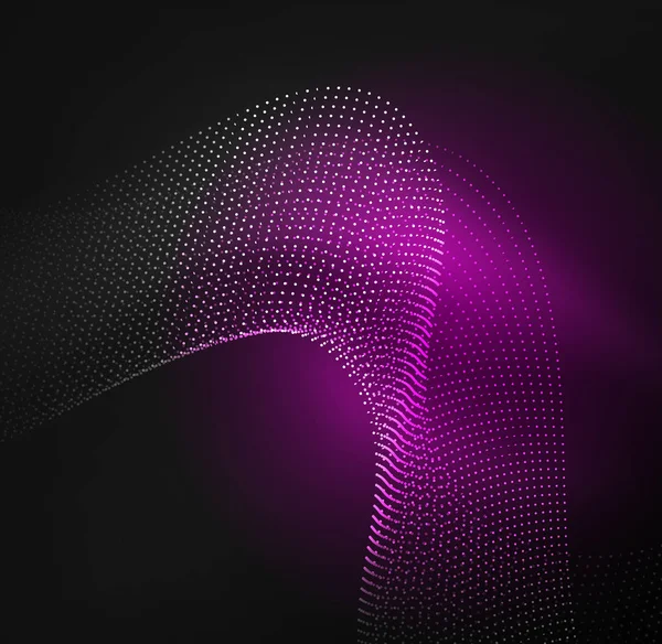 parlayan parçacıkların 3D ışıklı dalga