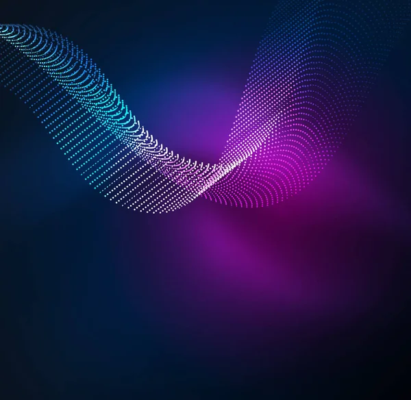 parlayan parçacıkların 3D ışıklı dalga