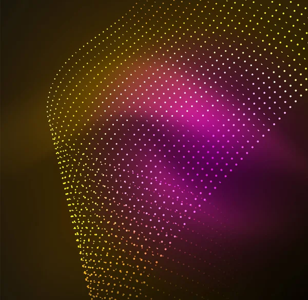 parlayan parçacıkların 3D ışıklı dalga