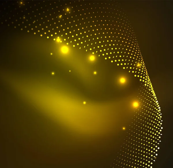 parlayan parçacıkların 3D ışıklı dalga