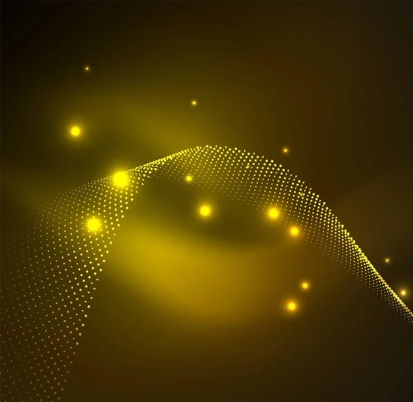 parlayan parçacıkların 3D ışıklı dalga