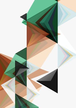 Üçgen düşük Poli vektör a4 boyutu geometrik soyut şablonu