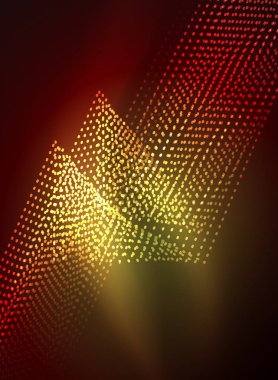 Parçacıklar koyu renk arka plan üzerinde oluşturulan parlayan dalga