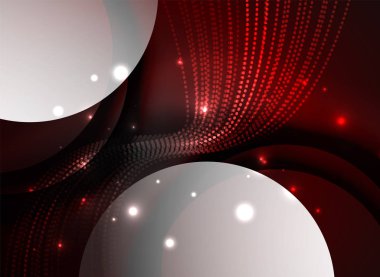 Parçacıklar koyu renk arka plan üzerinde oluşturulan parlayan dalga