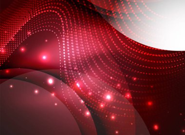 Parçacıklar koyu renk arka plan üzerinde oluşturulan parlayan dalga