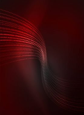 Parçacıklar koyu renk arka plan üzerinde oluşturulan parlayan dalga