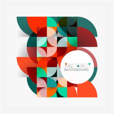 Kağıt daire kesim, mozaik mix geometrik desen tasarım