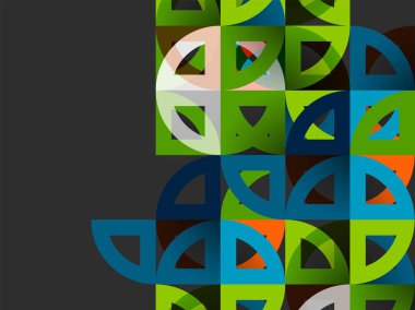 Kağıt daire kesim, mozaik mix geometrik desen tasarım