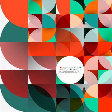 Kağıt daire kesim, mozaik mix geometrik desen tasarım