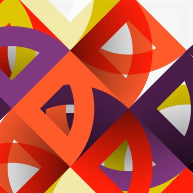 Kağıt daire kesim, mozaik mix geometrik desen tasarım