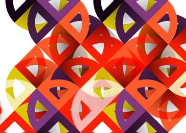 Kağıt daire kesim, mozaik mix geometrik desen tasarım