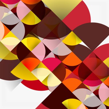 Kağıt daire kesim, mozaik mix geometrik desen tasarım