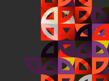 Kağıt daire kesim, mozaik mix geometrik desen tasarım