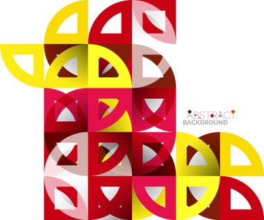 Kağıt daire kesim, mozaik mix geometrik desen tasarım