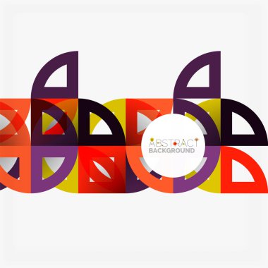 Kağıt daire kesim, mozaik mix geometrik desen tasarım