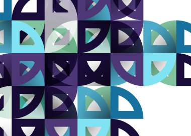 Kağıt daire kesim, mozaik mix geometrik desen tasarım