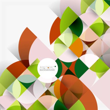 Kağıt daire kesim, mozaik mix geometrik desen tasarım