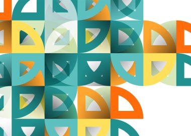 Kağıt daire kesim, mozaik mix geometrik desen tasarım