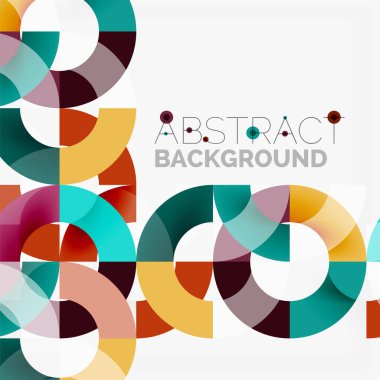 Modern geometrik desen tasarım gri arka plan üzerinde renkli halkalar