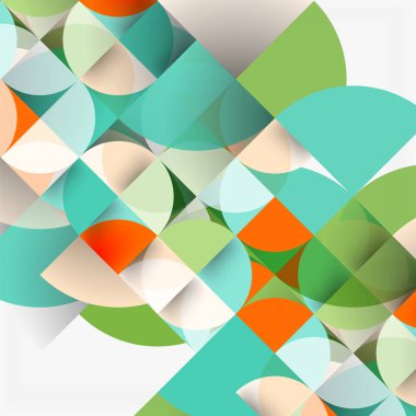 Kağıt daire kesim, mozaik mix geometrik desen tasarım