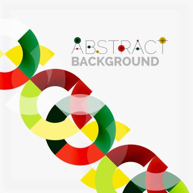 Modern geometrik desen tasarım gri arka plan üzerinde renkli halkalar