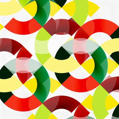 Modern geometrik desen tasarım gri arka plan üzerinde renkli halkalar