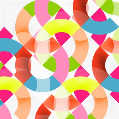 Modern geometrik desen tasarım gri arka plan üzerinde renkli halkalar