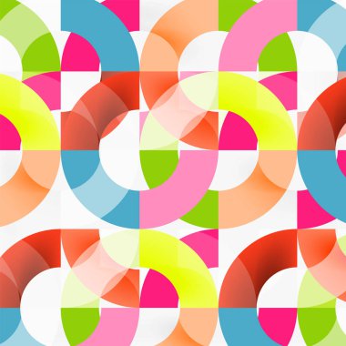 Modern geometrik desen tasarım gri arka plan üzerinde renkli halkalar