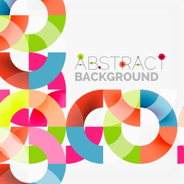 Modern geometrik desen tasarım gri arka plan üzerinde renkli halkalar