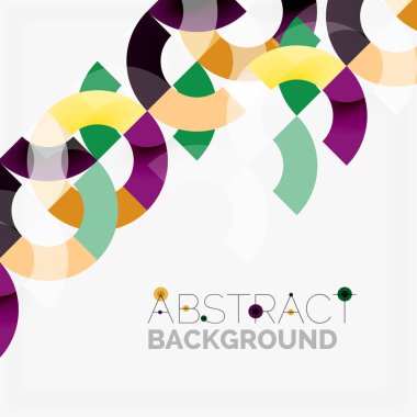 Modern geometrik desen tasarım gri arka plan üzerinde renkli halkalar